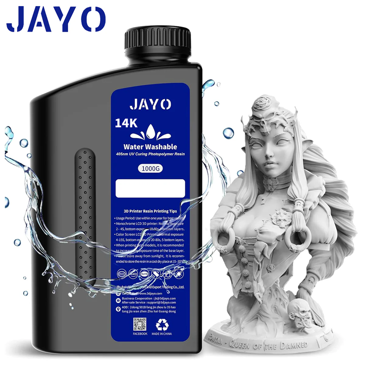 JAYO 1KG 14K Water Washable 3D Printer UV Resin 405nm Good Liquidity LCD DLP - Image 2