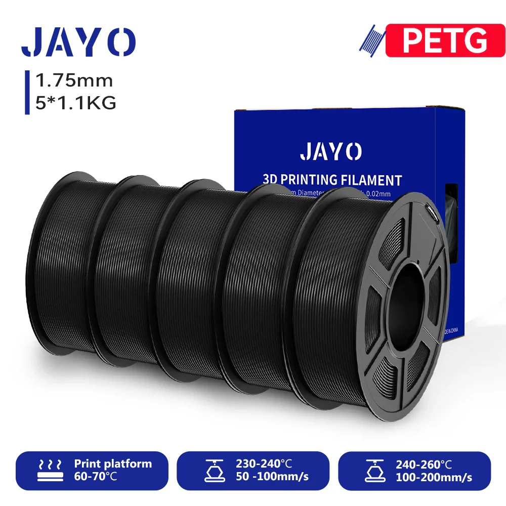 JAYO 5/10 Rolls PETG/PETG Clear 3D Printer Filament 1.75 ±0.02mm 1.1kg/roll High Toughness Neatly Wound Filament Fit Most FDM Printer - Image 13