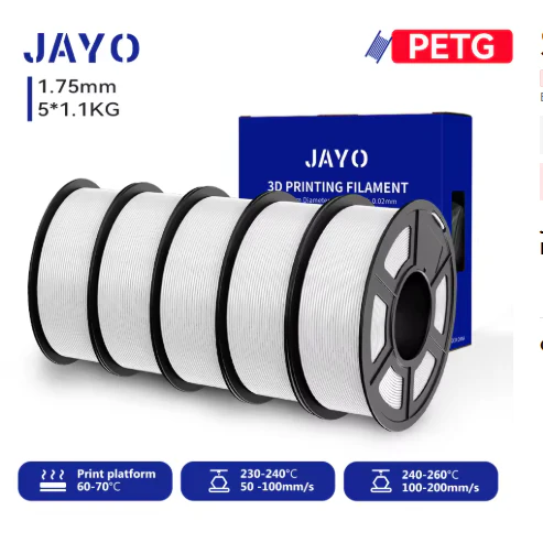JAYO 5/10 Rolls PETG/PETG Clear 3D Printer Filament 1.75 ±0.02mm 1.1kg/roll High Toughness Neatly Wound Filament Fit Most FDM Printer - Image 14