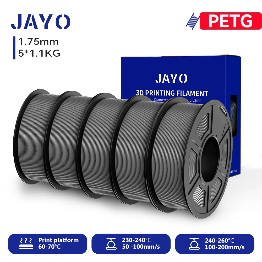 JAYO 5/10 Rolls PETG/PETG Clear 3D Printer Filament 1.75 ±0.02mm 1.1kg/roll High Toughness Neatly Wound Filament Fit Most FDM Printer - Image 15