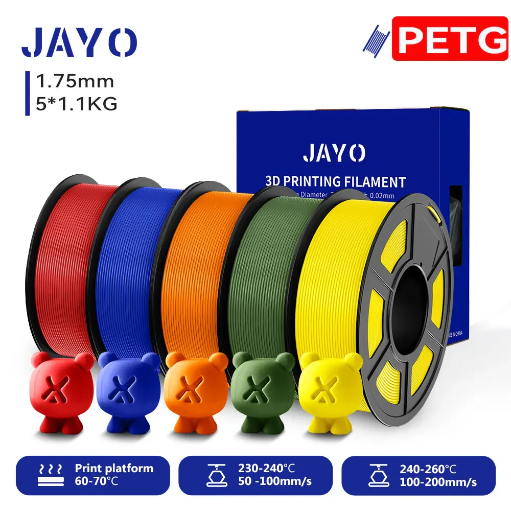 JAYO 5/10 Rolls PETG/PETG Clear 3D Printer Filament 1.75 ±0.02mm 1.1kg/roll High Toughness Neatly Wound Filament Fit Most FDM Printer - Image 18