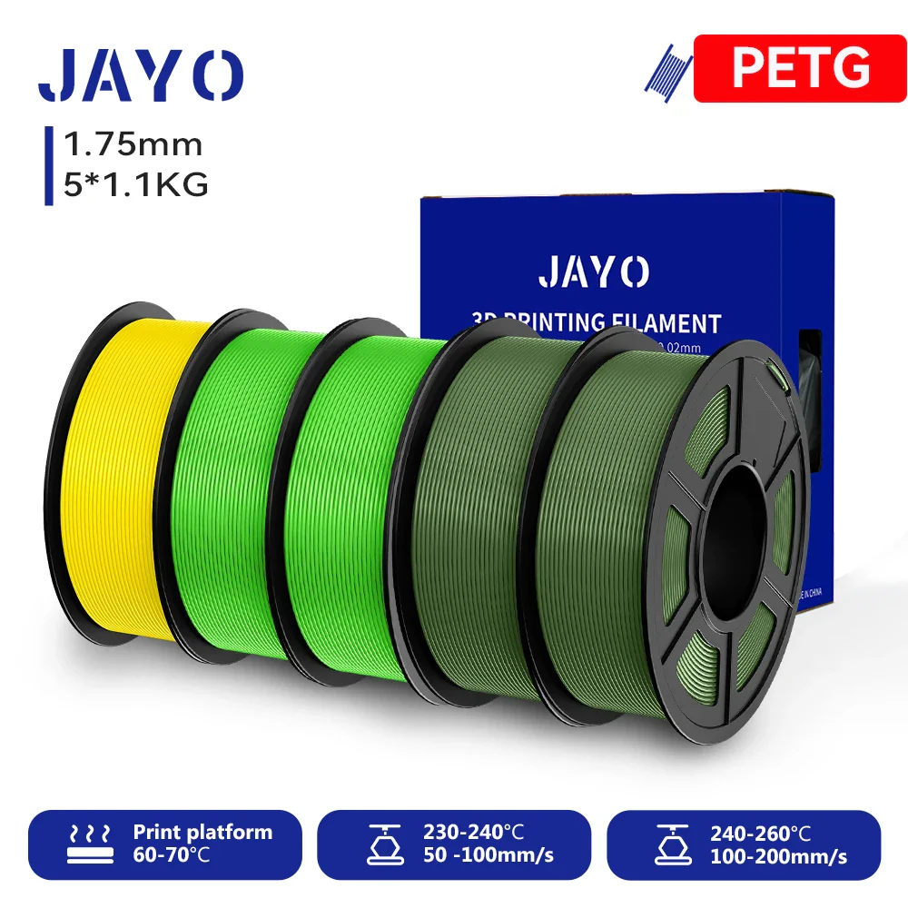 JAYO 5/10 Rolls PETG/PETG Clear 3D Printer Filament 1.75 ±0.02mm 1.1kg/roll High Toughness Neatly Wound Filament Fit Most FDM Printer - Image 19