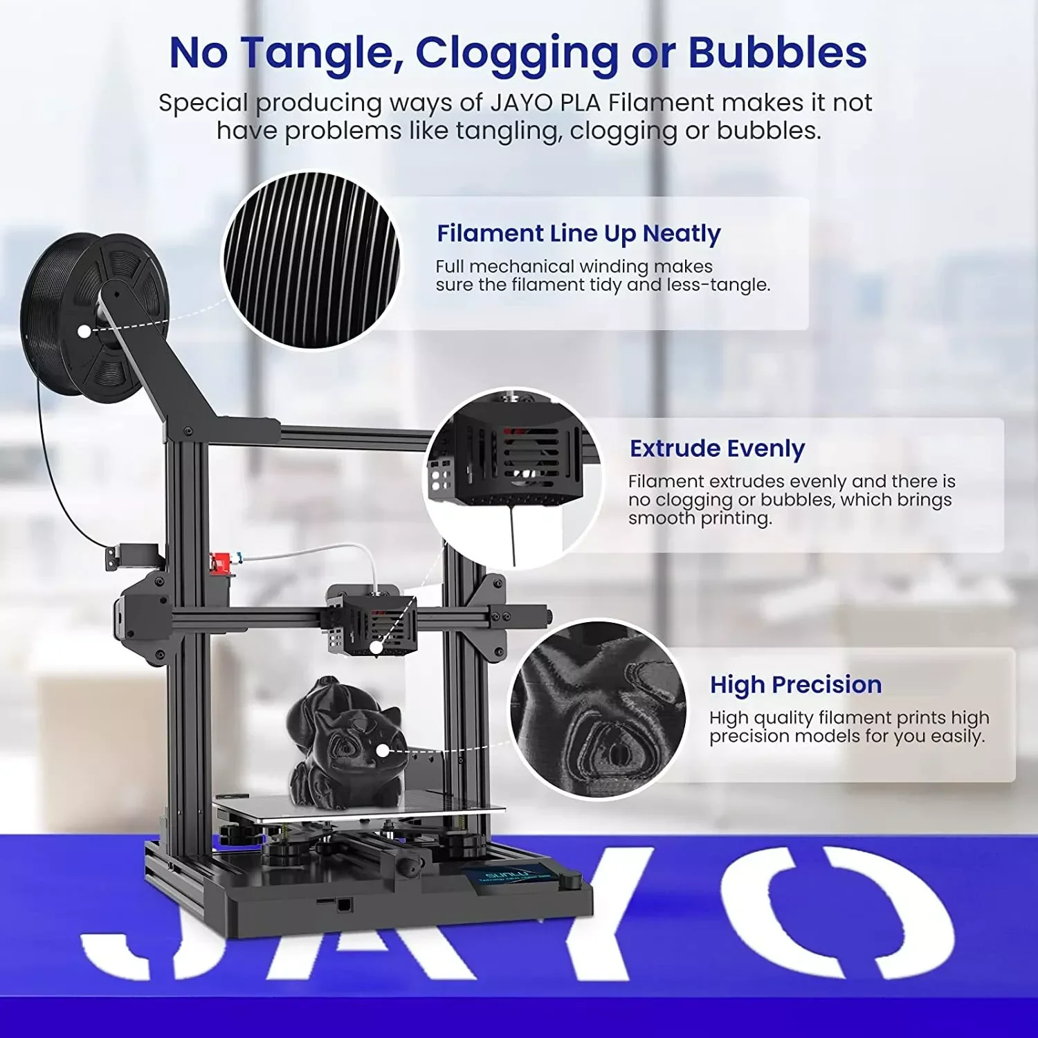 JAYO 5/10 Rolls PETG/PETG Clear 3D Printer Filament 1.75 ±0.02mm 1.1kg/roll High Toughness Neatly Wound Filament Fit Most FDM Printer - Image 2