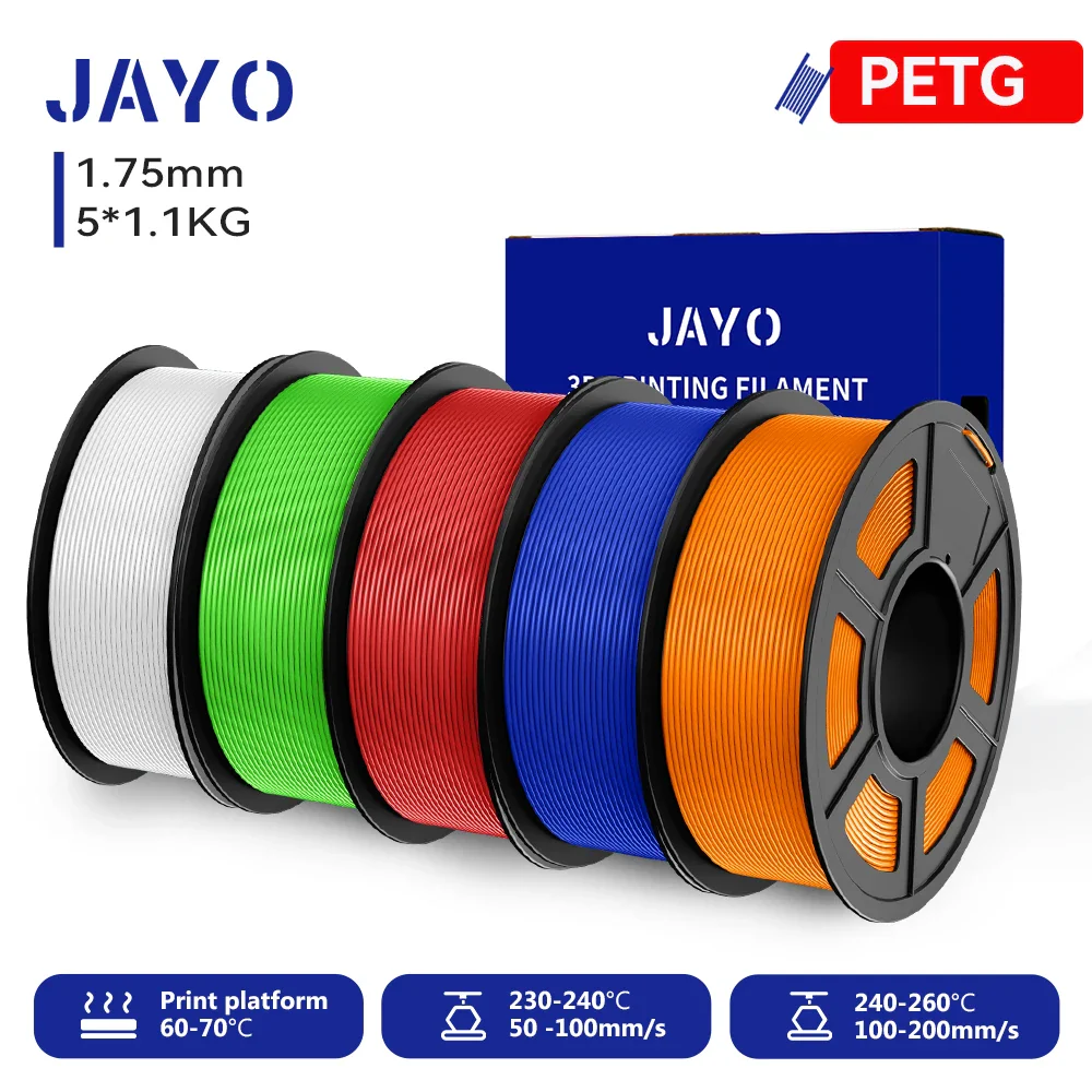 JAYO 5/10 Rolls PETG/PETG Clear 3D Printer Filament 1.75 ±0.02mm 1.1kg/roll High Toughness Neatly Wound Filament Fit Most FDM Printer - Image 20