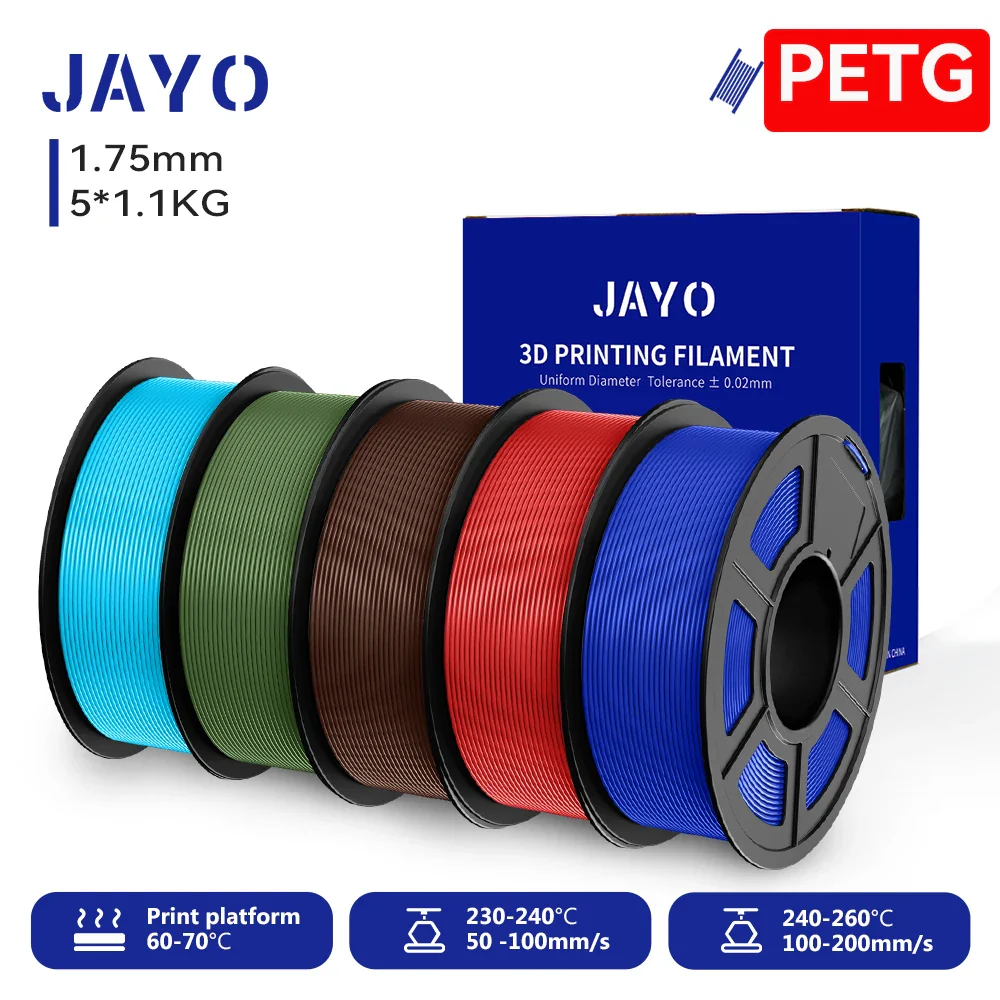 JAYO 5/10 Rolls PETG/PETG Clear 3D Printer Filament 1.75 ±0.02mm 1.1kg/roll High Toughness Neatly Wound Filament Fit Most FDM Printer - Image 27