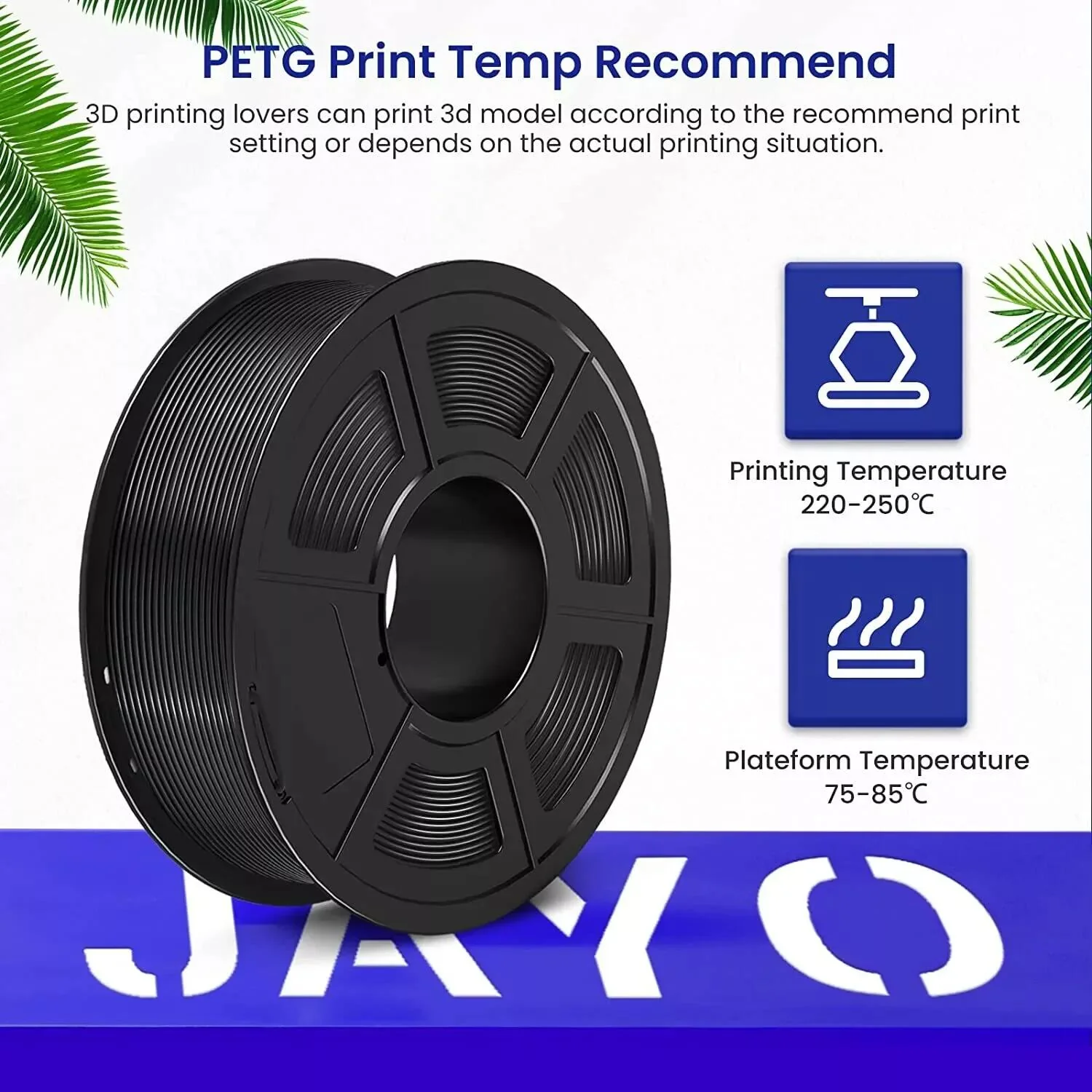 JAYO 5/10 Rolls PETG/PETG Clear 3D Printer Filament 1.75 ±0.02mm 1.1kg/roll High Toughness Neatly Wound Filament Fit Most FDM Printer - Image 3