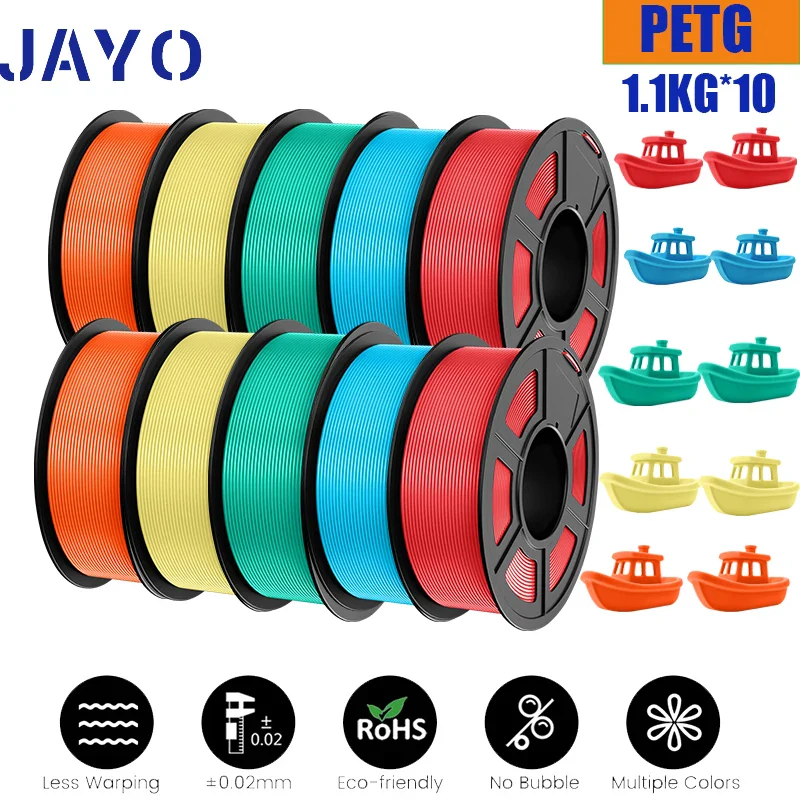 JAYO 5/10 Rolls PETG/PETG Clear 3D Printer Filament 1.75 ±0.02mm 1.1kg/roll High Toughness Neatly Wound Filament Fit Most FDM Printer - Image 36