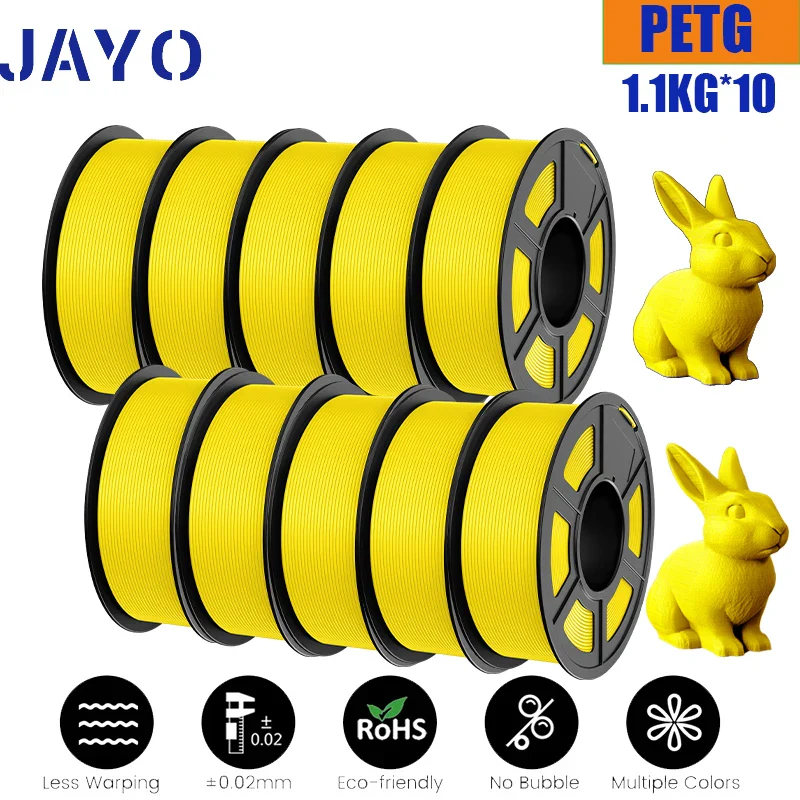 JAYO 5/10 Rolls PETG/PETG Clear 3D Printer Filament 1.75 ±0.02mm 1.1kg/roll High Toughness Neatly Wound Filament Fit Most FDM Printer - Image 37