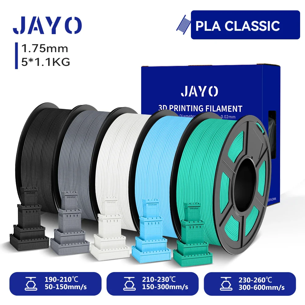 JAYO PLA Classic Filament 5/10 Rolls 1.75MM 3D Printer Filament 1.1KG/roll For 3D Neatly Wound Coloful 3D Printing Material - Image 28