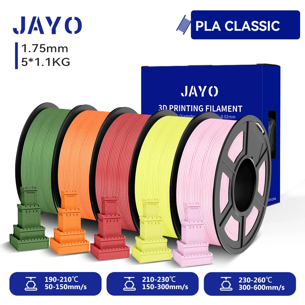 JAYO PLA Classic Filament 5/10 Rolls 1.75MM 3D Printer Filament 1.1KG/roll For 3D Neatly Wound Coloful 3D Printing Material - Image 29