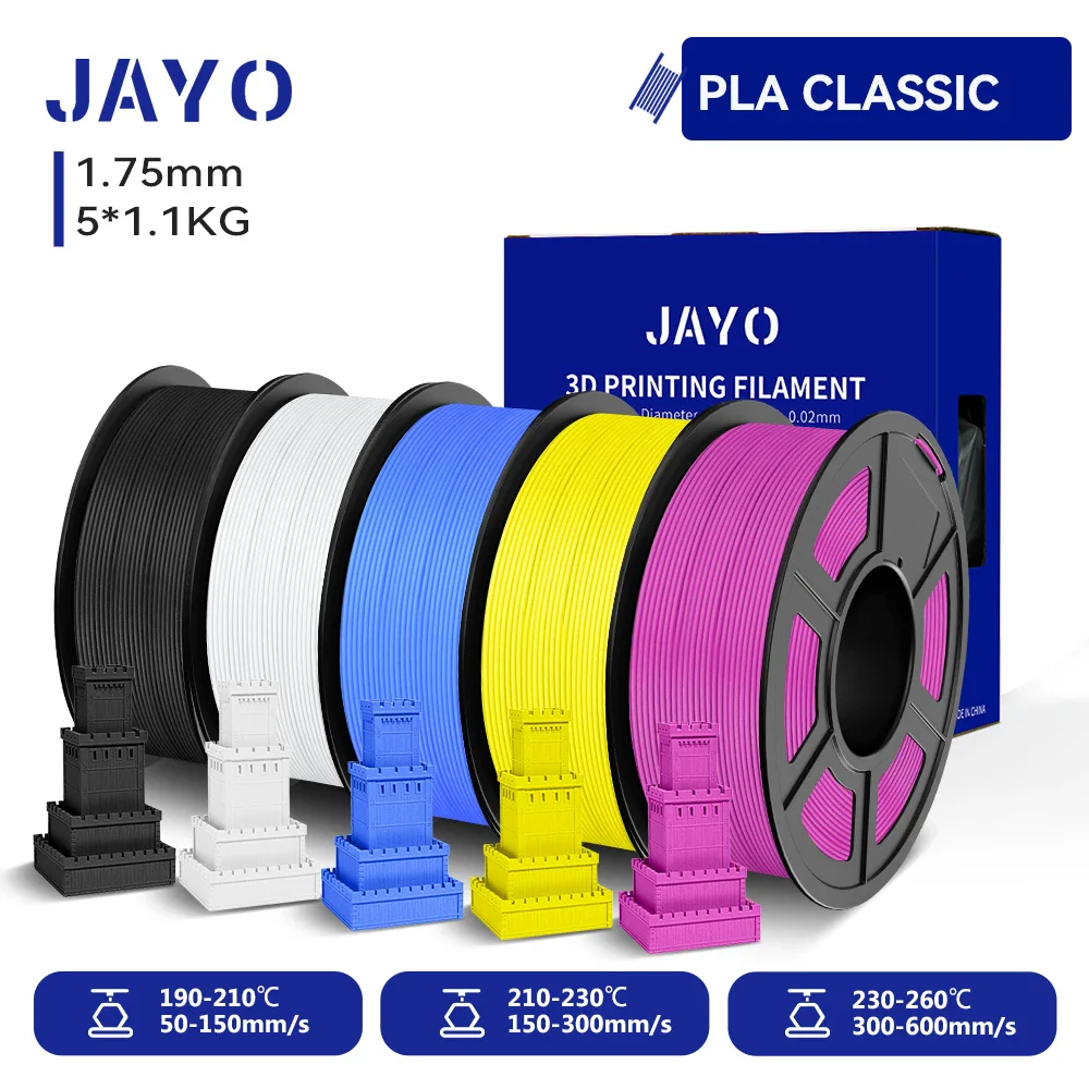 JAYO PLA Classic Filament 5/10 Rolls 1.75MM 3D Printer Filament 1.1KG/roll For 3D Neatly Wound Coloful 3D Printing Material - Image 30