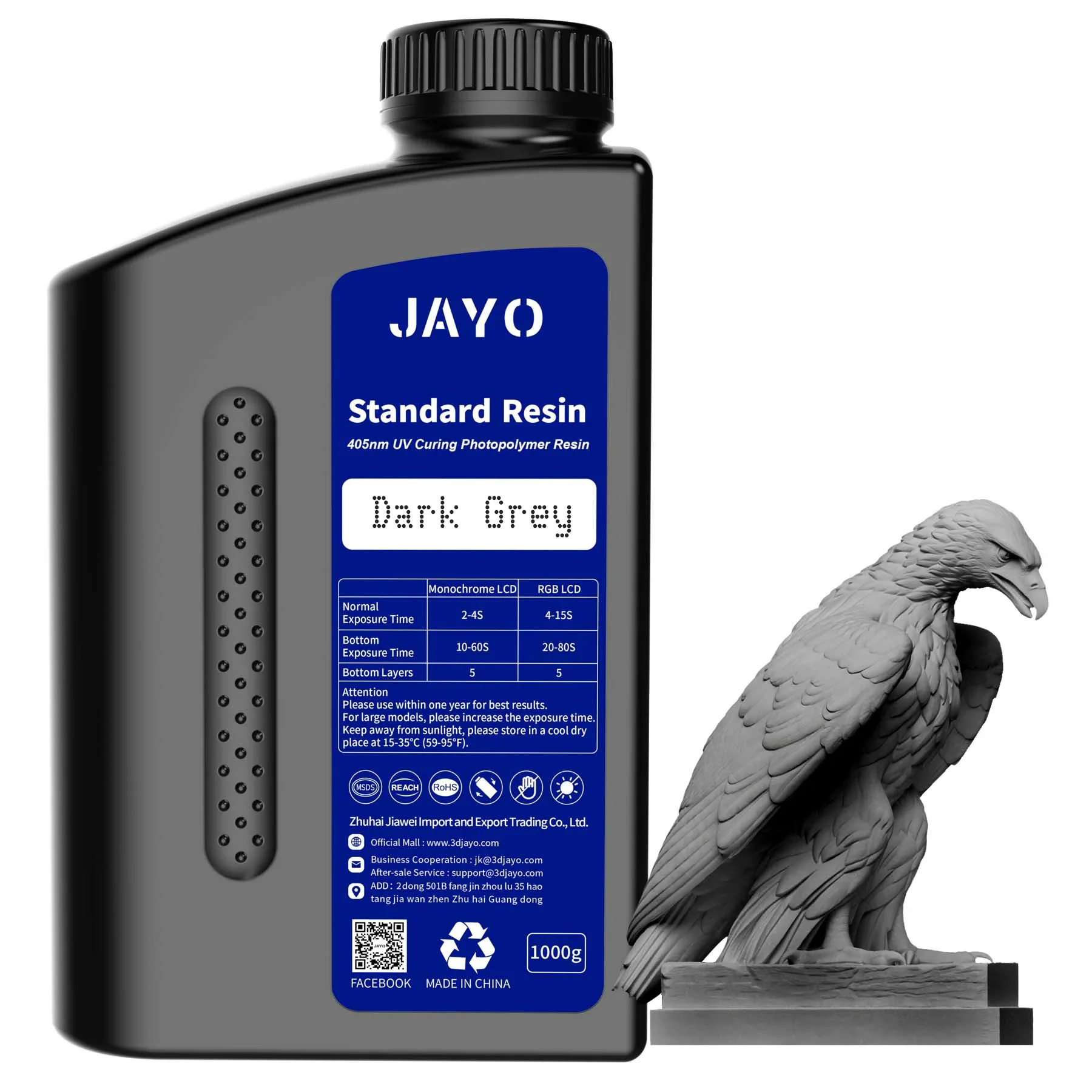JAYO Standard Resin 1KG 3D Printing Photopolymer Resin - Image 4