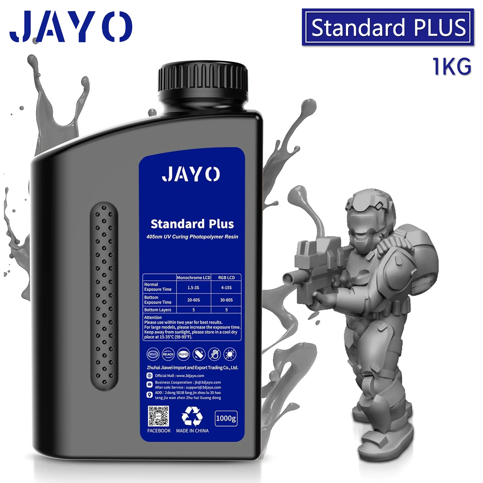 JAYO Standard PLUS Resin 1KG 3D Printing Photopolymer Resin - Image 7