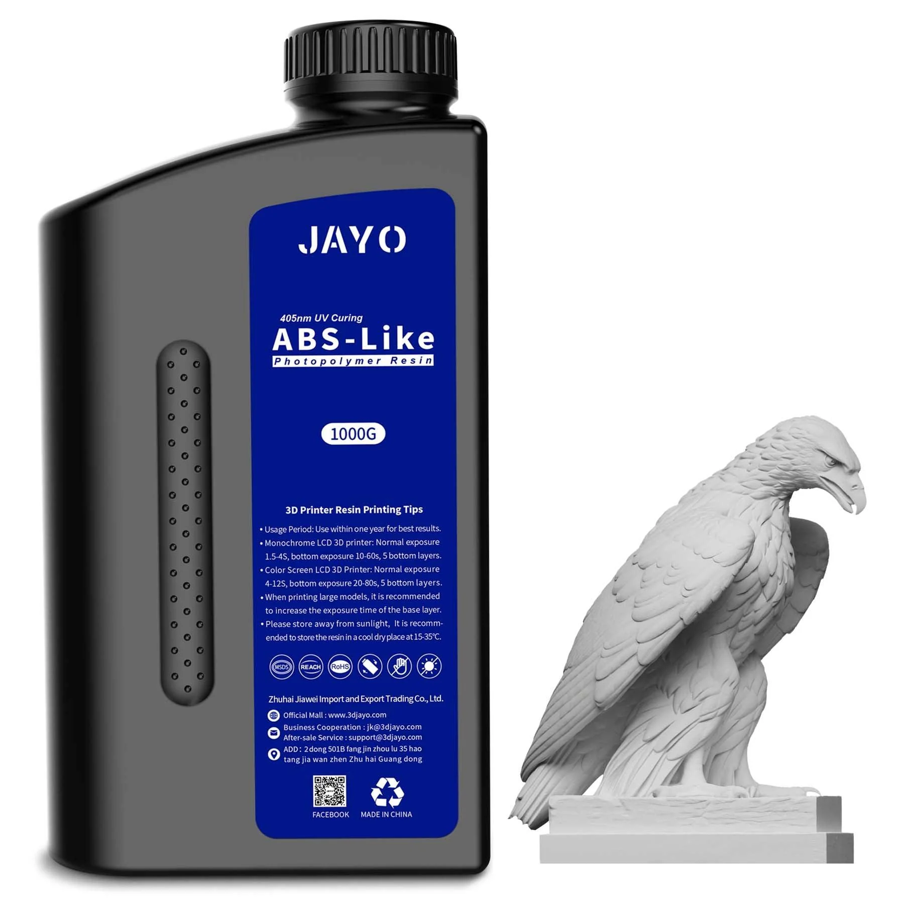 JAYO ABS-Like/Water Wash ABS Resin 1KG 3D Printing Photopolymer Resin - Image 4