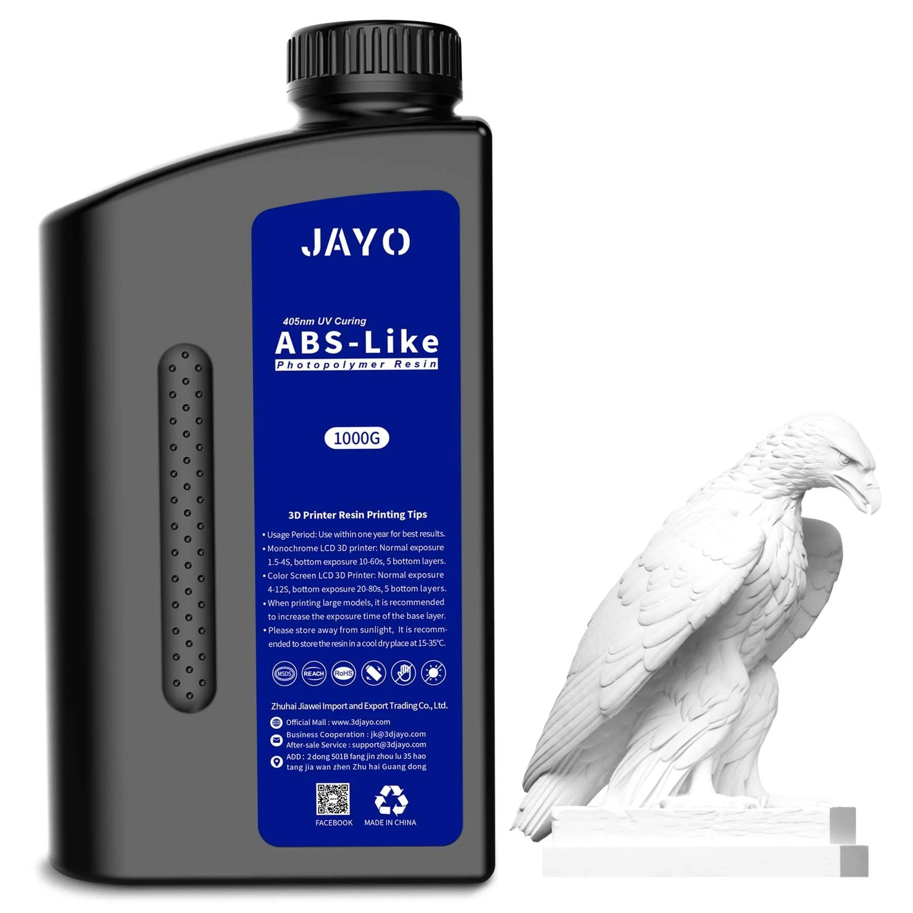 JAYO ABS-Like/Water Wash ABS Resin 1KG 3D Printing Photopolymer Resin - Image 5