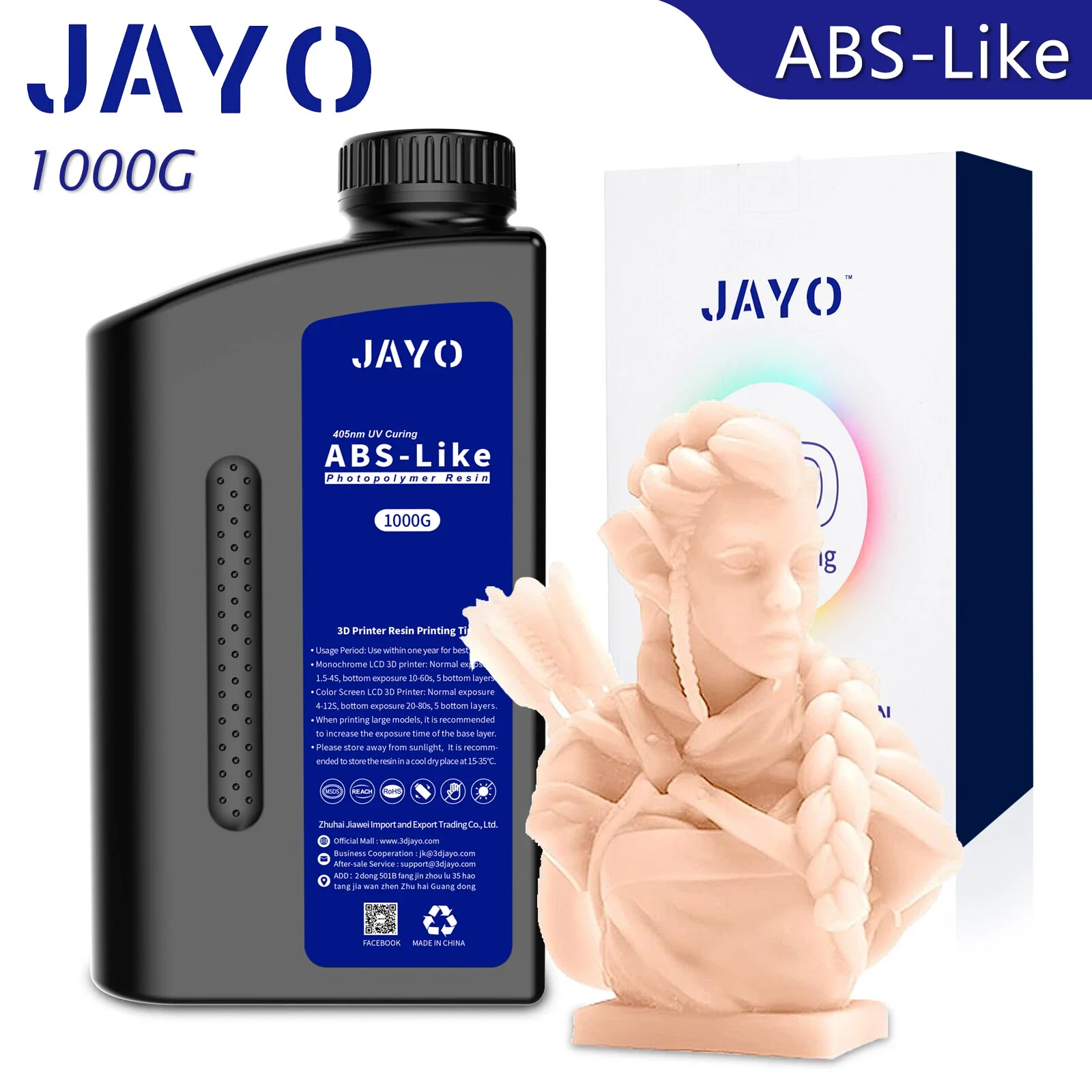 JAYO ABS-Like/Water Wash ABS Resin 1KG 3D Printing Photopolymer Resin - Image 6