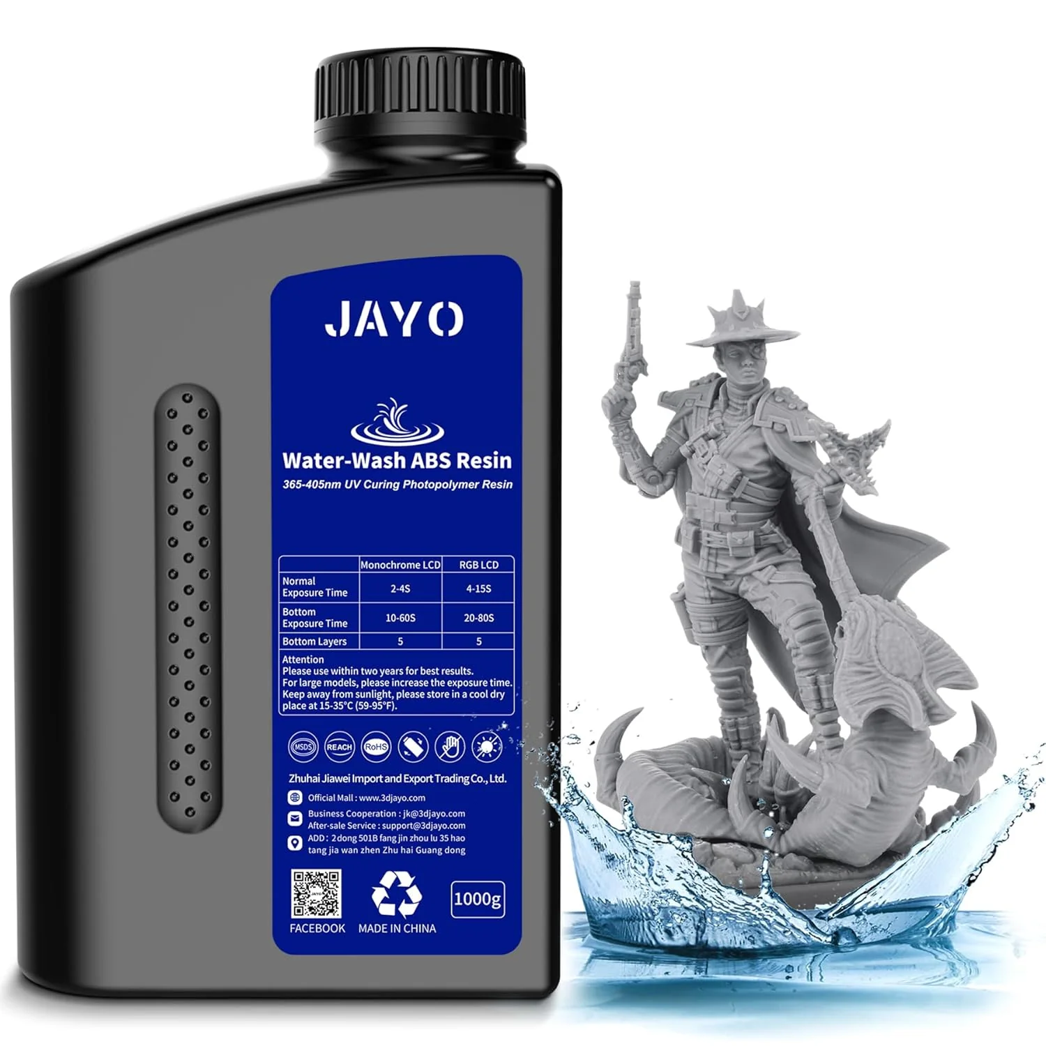 JAYO ABS-Like/Water Wash ABS Resin 1KG 3D Printing Photopolymer Resin - Image 7
