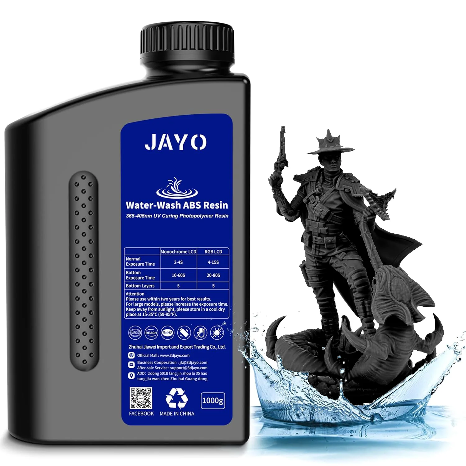 JAYO ABS-Like/Water Wash ABS Resin 1KG 3D Printing Photopolymer Resin - Image 9