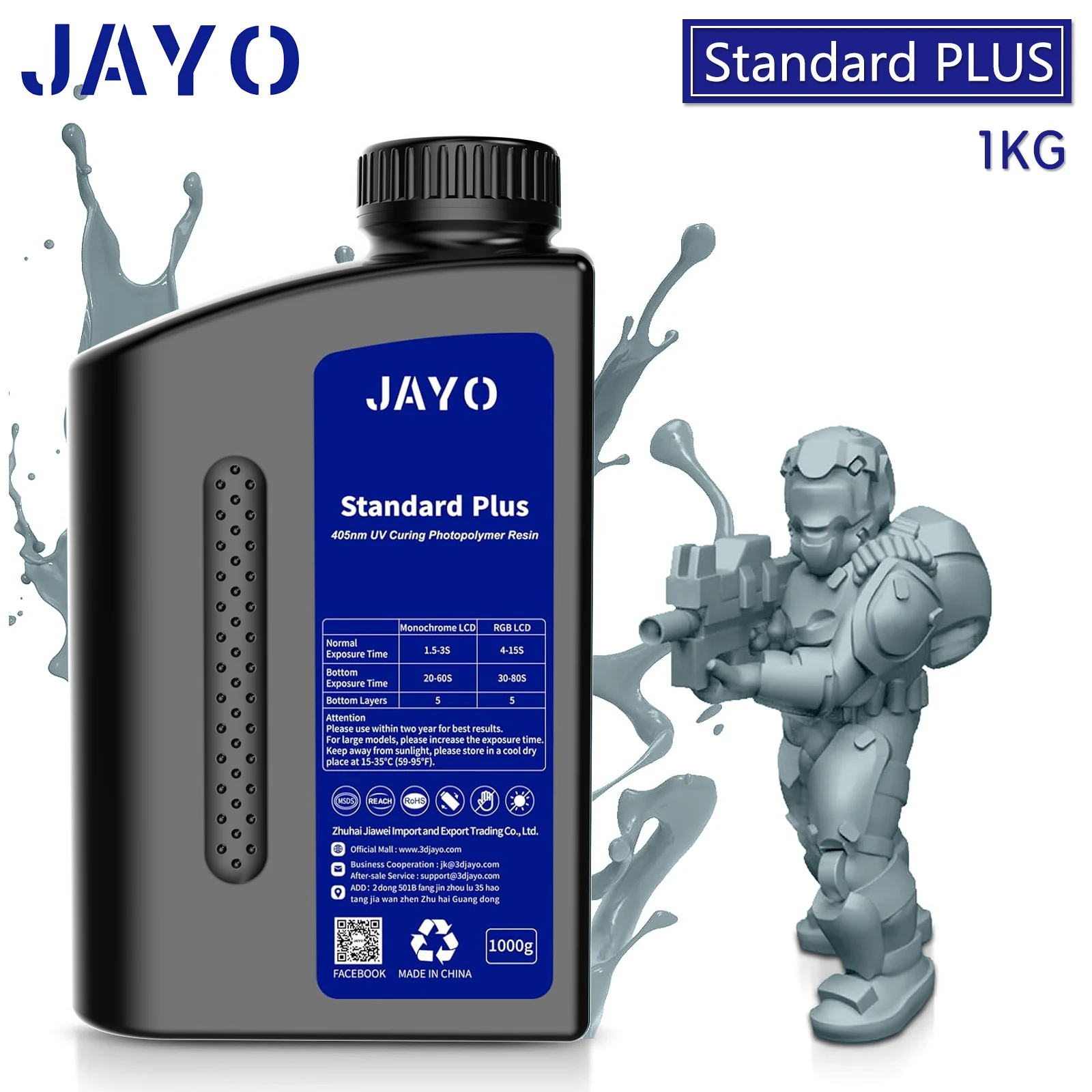 JAYO Standard PLUS Resin 1KG 3D Printing Photopolymer Resin - Image 3