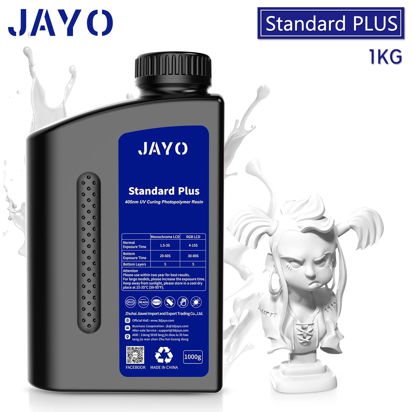 JAYO Standard PLUS Resin 1KG 3D Printing Photopolymer Resin - Image 5