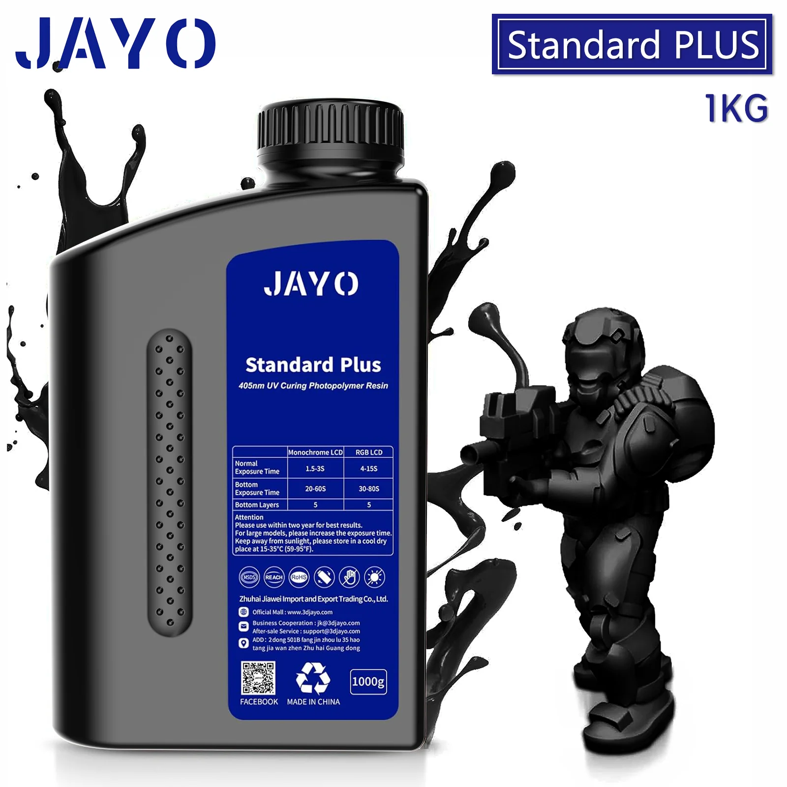 JAYO Standard PLUS Resin 1KG 3D Printing Photopolymer Resin - Image 6