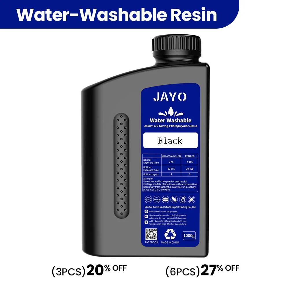 JAYO Water Washable Resin 1KG 3D Printing Photopolymer Resin