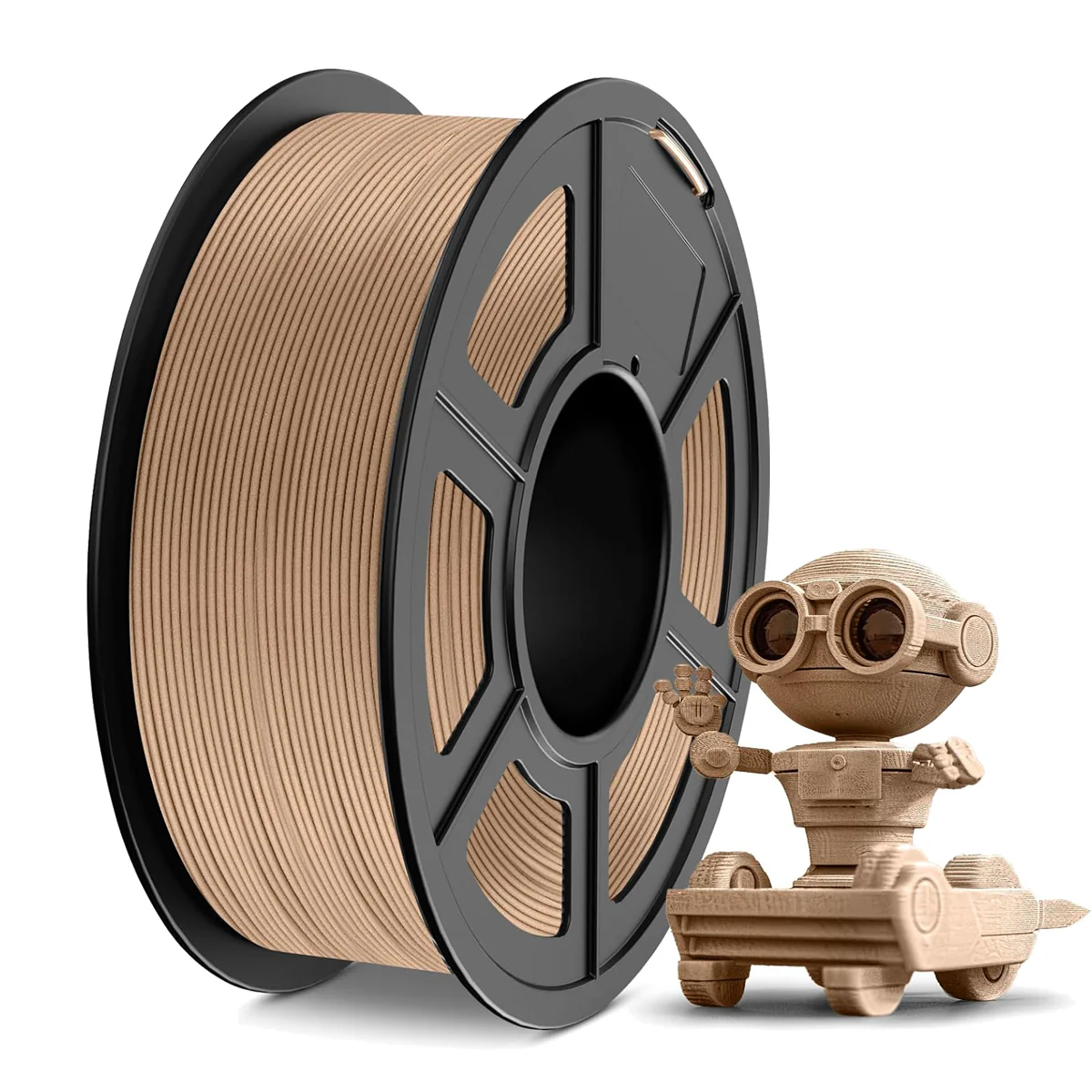 [MOQ:5 rolls] JAYO 3D Wood PLA Printer Filament 1.75mm 1.1KG 15% Real Wood Fibers Dimensional Accuracy +/- 0.02mm Fits Most FDM 3D Printers
