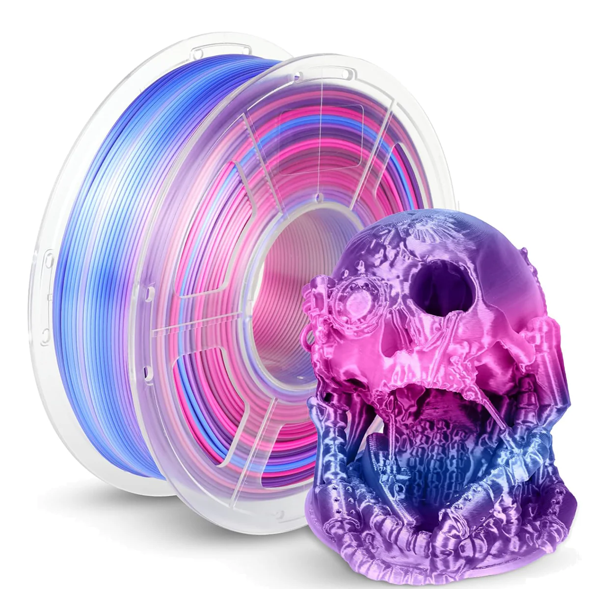 [MOQ:5 rolls] JAYO Silk PLA Rainbow 1.1KG 3D Filament For FDM Neatly Wound 3D Printing Material - Image 2