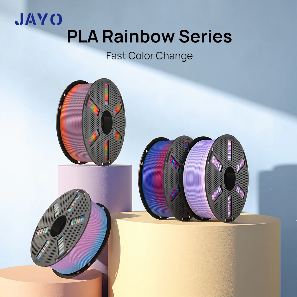 [Reusable Spool] JAYO PLA Rainbow 1.1KG 3D Filament For FDM Neatly Wound 3D Printing Material