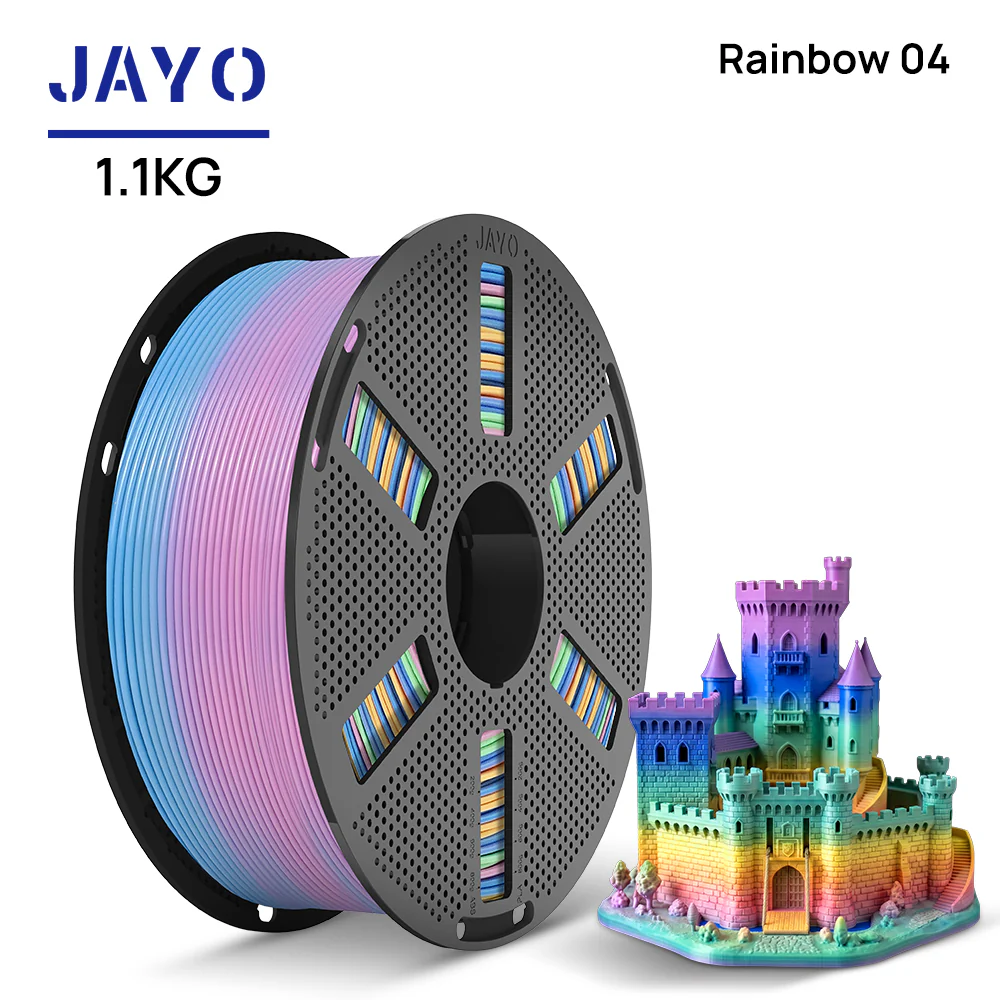[Reusable Spool] JAYO PLA Rainbow 1.1KG 3D Filament For FDM Neatly Wound 3D Printing Material - Image 11