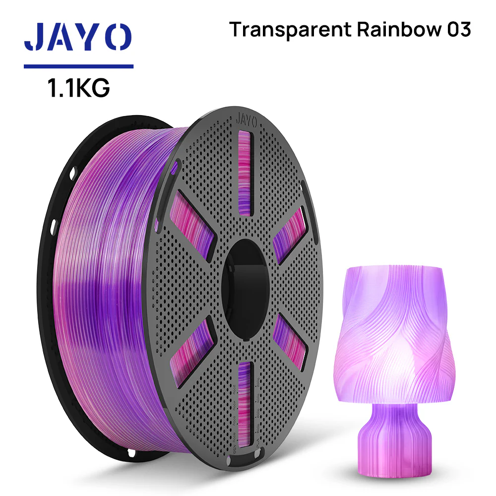 [Reusable Spool] JAYO PLA Rainbow 1.1KG 3D Filament For FDM Neatly Wound 3D Printing Material - Image 13