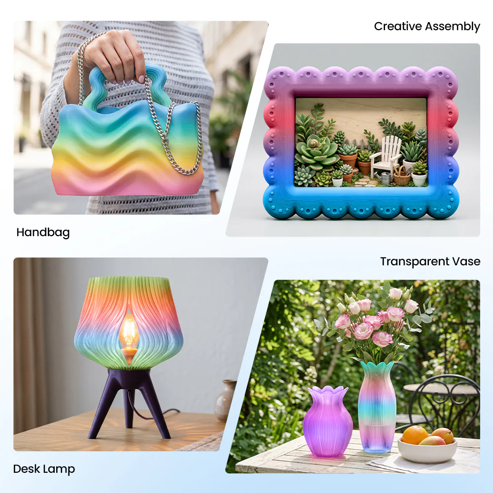[Reusable Spool] JAYO PLA Rainbow 1.1KG 3D Filament For FDM Neatly Wound 3D Printing Material - Image 5
