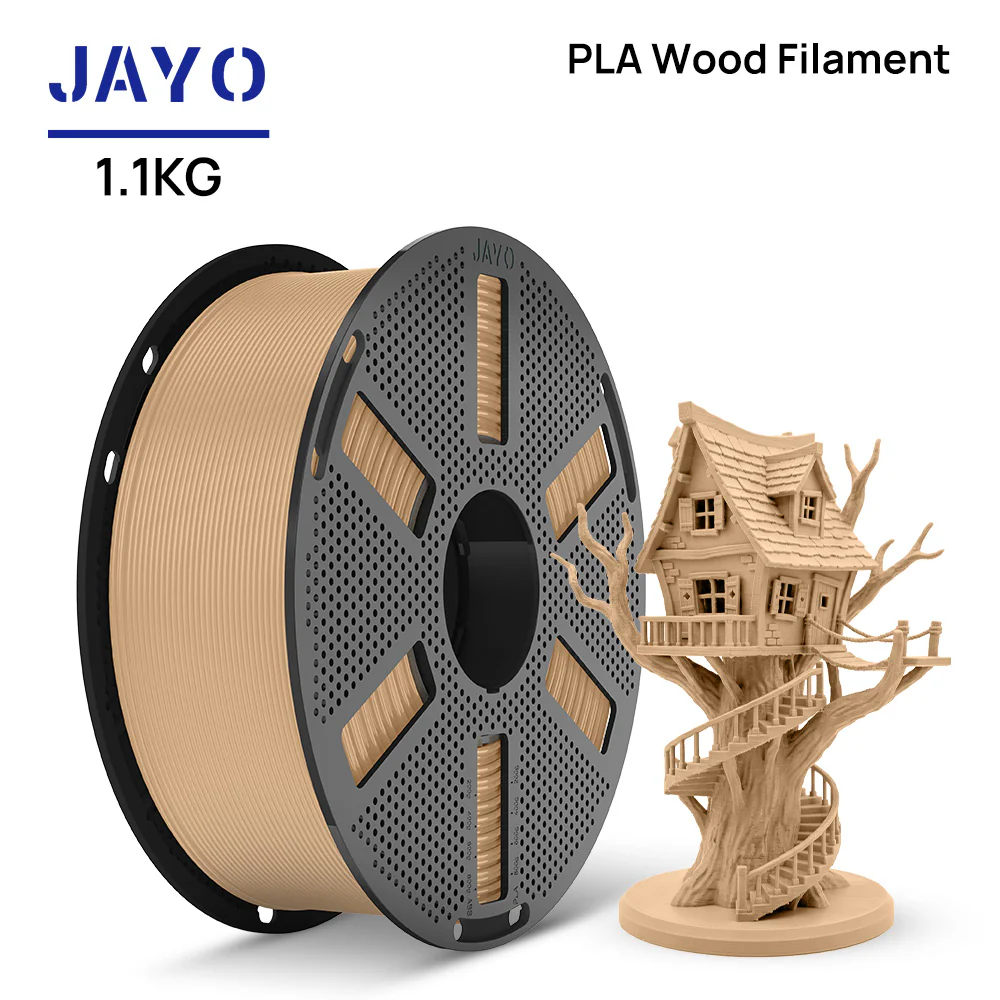 [Reusable Spool]JAYO 3D Wood PLA Printer Filament 1.75mm 1.1KG 15% Real Wood Fibers Dimensional Accuracy +/- 0.02mm Fits Most FDM 3D Printers - Image 2