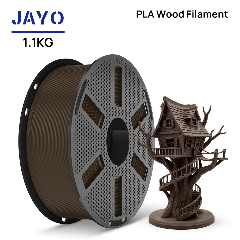 [Reusable Spool]JAYO 3D Wood PLA Printer Filament 1.75mm 1.1KG 15% Real Wood Fibers Dimensional Accuracy +/- 0.02mm Fits Most FDM 3D Printers - Image 4
